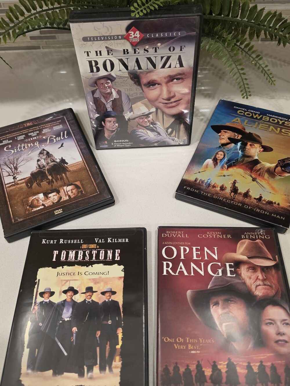 🤠 Western DVD Lot Bundle (5 Movies) Tombstone Bonanza Open Range Cowboy etc.